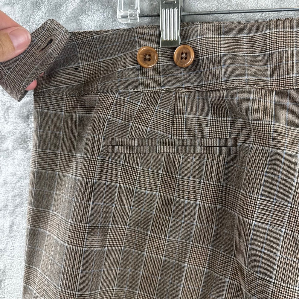 City Unltd The St. Louie Pant Womens 14 Brown Plaid Straight Leg Trousers (1749) - Picture 5 of 9